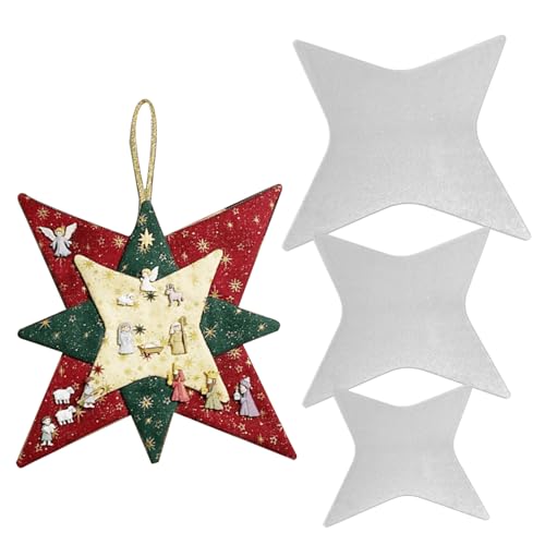 3pcs Weihnachts Patchwork -Star -Vorlage, Acryl -Quiltvorlagen unterschiedliche Sternform für Handwerks Weihnachtsdekorationen von Odoukey