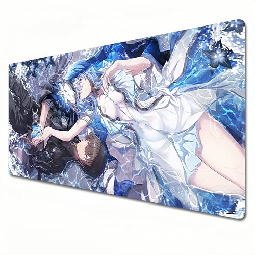 Odrys Wuthering Waves Gaming-Mauspad, Blau, XXL 900 x 400 cm, Schreibtischunterlage Groß, Wasserdicht, Rutschfest, The Shorekeeper (A04, XXL) von Odrys