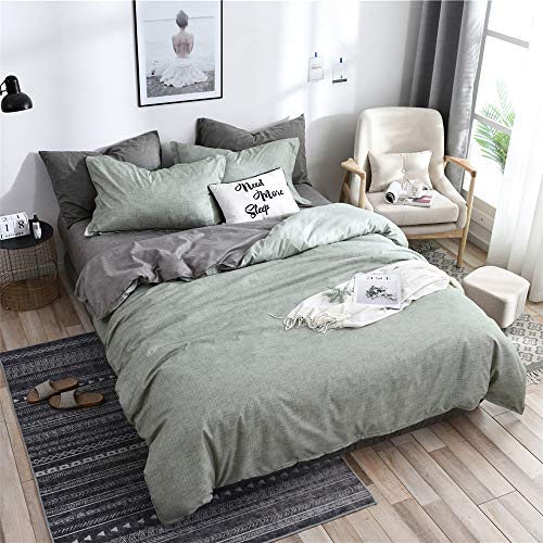 Oduo Bettwäsche Set 3tlg Mikrofaser, Bedding Nordischer Stil Neuheit Interessant Bedrucktes Atmungsaktive Bequem Weich und Haltbar Bettbezug Kissenbezug (hellgrün,220x240cm) von Oduo