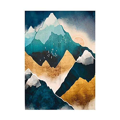 Oduo Japanischer Noren Lang Vorhang Türvorhang, Gardinen Tür Vorhang Tapisseri Baumwolle Leinen kurz Vorhänge Restaurant Küche Türvorhänge Schattierung Hälfte Vorhang,Sonne (65x90cm,Bergspitze) von Oduo