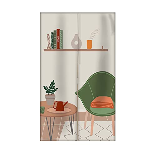 Oduo Japanischer Noren Lang Vorhang Türvorhang, Gardinen Tür Vorhang Tapisseri Samt kurz Vorhänge Restaurant Küche Türvorhänge, Zuhause-Stil (Lernen,85x180cm) von Oduo