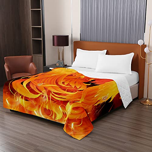 Oduo Tagesdecke Steppdecke Bettüberwurf 3D Phönix Drucken Bettdecke Stepp Decke Sofaüberwurf Doppelbett Unterfüttert und Gesteppt Waschbare Klimaanlage Wohndecke (Feder,150x200cm) von Oduo