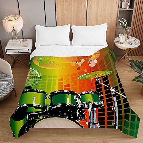 Oduo Tagesdecke Steppdecke Bettüberwurf Bettdecke Stepp Decke Sofaüberwurf Doppelbett Unterfüttert und Gesteppt Waschbare Klimaanlage Wohndecke Reisedecke (Schlagzeug,220x240cm) von Oduo