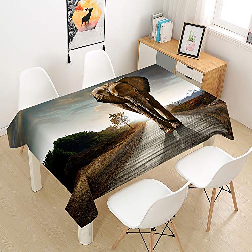 Oduo Tischdecke Wasserdicht Polyester Rechteckig, Tischdecke mit Elefantendruck Pflegeleicht Fleckschutz Ölfest Abwaschbar Outdoor Garten Deko Farbe & Größe Wählbar (3D Grauer Elefant,100x140cm) Oduo Tischdecke Wasserdicht Polyester Rechteckig, Tischdecke mit Elefantendruck Pflegeleicht Fleckschutz Ölfest Abwaschbar Outdoor Garten Deko Farbe & Größe Wählbar (3D Grauer Elefant,100x140cm) von Oduo