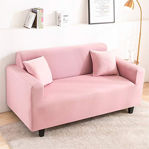 Ouduo Stretch Antirutsch Armlehnen Sofabezug Modern Einfach Sofaüberwürfe 1 2 3 4 Sitzer, Passend für Ecksofa L Form Sofa/Couchbezug/Sesselbezug/Sofahusse (3 Sitzer,Rosa) von Oduo