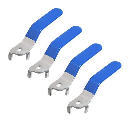 Oedema 4 Stück Hebelgriff Edelstahl Kugelhahn Lochgröße 5 x 8 mm Outdoor Wasserhahn Ventil Ersatzgriff für Schlauch Wasserdüse, Blau von Oedema