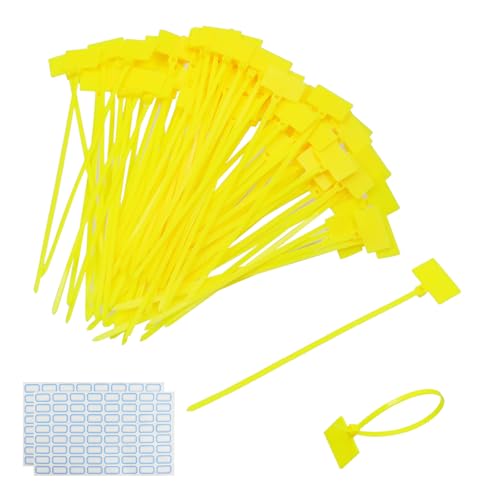 Oedema Nylon-Kabelmarkierungsbinder, selbstsichernd, 16,5 cm lang, mit Markierungsanhänger, für Zuhause, Büro, Elektronik, Kabelmanagement, Gelb, 100 Stück Oedema Nylon-Kabelmarkierungsbinder, selbstsichernd, 16,5 cm lang, mit Markierungsanhänger, für Zuhause, Büro, Elektronik, Kabelmanagement, Gelb, 100 Stück von Oedema