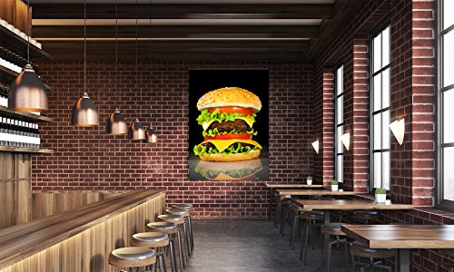 Aufkleber Wand 3d Burger Burger Burger | doppelte Käse Tomate Salat | HAMBURGUESERIA | | Sandwich | Hörnchen | Plakat Wandtattoo Bild Dekoration Zimmer | 80x115cm von Oedim