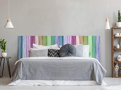 Oedim Kopfteil für Betten, PVC, Textur Holz, Regenbogen, 115 x 60 cm, erhältlich in verschiedenen Größen, leicht, elegant, robust und wirtschaftlich. von Oedim