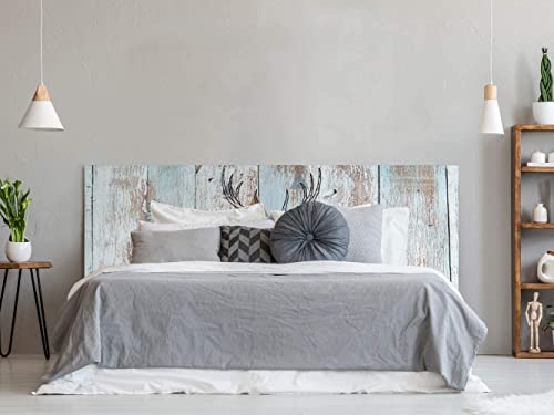 Oedim Bett aus PVC, Digitaldruck, Hirsch mit Dreiecken, 150 x 60 cm, originelles und günstiges Kopfteil, bunt, 150X60CM von Oedim
