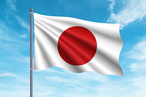 OEDIM Japan Flagge | 150 x 85 cm | verstärkt und mit Nähten | Flagge mit 2 Metallösen und wasserdicht von Oedim