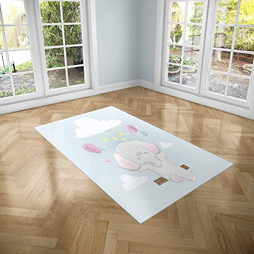 Oedim Kinderteppich Elefant für Kinderzimmer PVC | 95 x 95 cm | PVC Teppich | Vinylboden | Wohndeko | Boden Sintasol | Kinderschutzboden | von Oedim