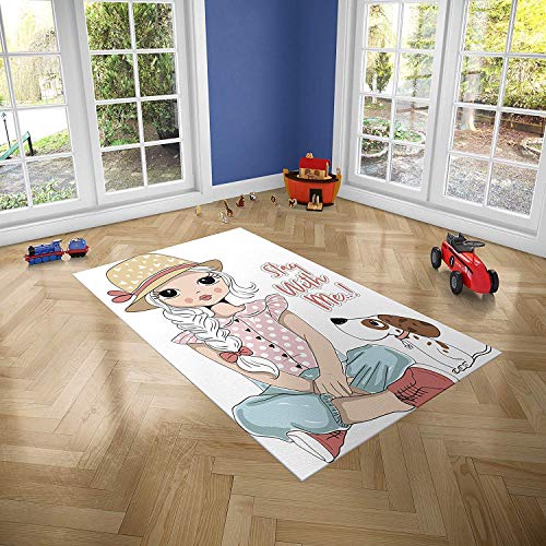 Oedim Kinderteppich Stay with Me für Zimmer PVC | 95 x 120 cm | Teppich PVC | Vinylboden | Dekoration für Zuhause | Boden Sintasol | Kinderschutz | von Oedim