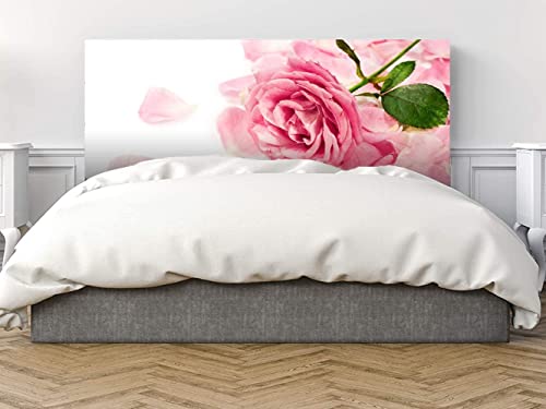 Oedim Kopfteil Bett PVC Blume, 115 x 60 cm, Kunststoff, Rosa und weiß, 115X60CM von Oedim