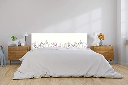 Oedim Kopfteil Bett PVC Blumen und Schmetterling 115 x 60 cm, Farben, 115x60cm von Oedim