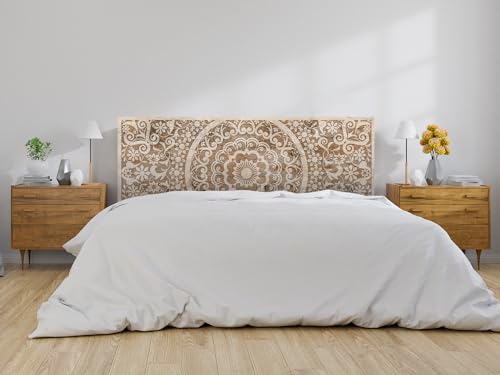 Oedim Kopfteil für Bett, PVC, Mandala_H131, erhältlich in verschiedenen Größen, leicht, elegant, robust und wirtschaftlich (helles Holz, Mandala_H131, 115 x 60 cm) von Oedim