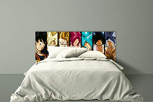 Oedim Kopfteil für Bett aus PVC, Dragon Ball Super Goku, 100 x 60 cm, offizielles und originelles Produkt, leicht, elegant, robust und wirtschaftlich, DBS, Kunststoff, Farben, 100x60cm von Oedim