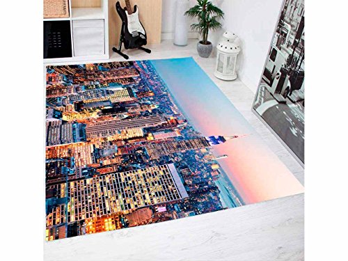 Oedim New York Skyline Teppich PVC 95 cm x 95 cm | PVC Erwachsener Teppich | Vinylboden für Erwachsene von Oedim