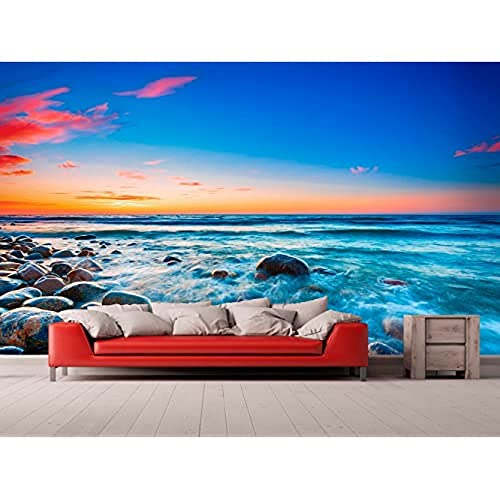 Oedim Tapete Strand Rocosa Sonnenuntergang | Fototapete für Wände | Tapete | Verschiedene Größen 500 x 300 cm | Dekoration für Esszimmer, Wohnzimmer, Schlafzimmer von Oedim