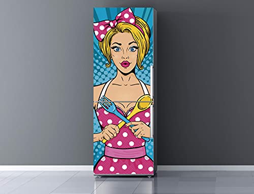 Oedim Vinyl für Kühlschrank, Damen, Comic, Vintage, 200 x 70 cm, robust, wirtschaftlich, selbstklebend, Elegantes Design von Oedim