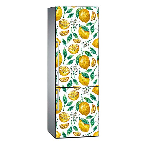Oedim - Vinyl für Kühlschrank - Digitaldruck Zitrone und Orange Blumen 185 x 70 cm - Langlebig und wirtschaftlich haftend - Deko Aufkleber im edlen Design von Oedim