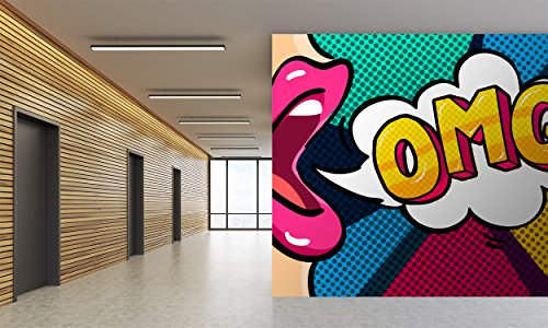 Oedim Wandtattoo, Vinyl, Motiv: Comic OMG | Wanddekoration | Wanddekoration | Vinyl | Verschiedene Maße 100 x 70 cm | Dekoration für Esszimmer, Wohnzimmer, Schlafzimmer ... von Oedim