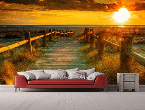 Oedim Wandtattoo, Vinyl, Motiv: Sonnenuntergang am Strand | Wanddekoration | Wanddekoration | Vinyl | Verschiedene Maße 200 x 150 cm | Dekoration für Esszimmer, Wohnzimmer, Schlafzimmer von Oedim