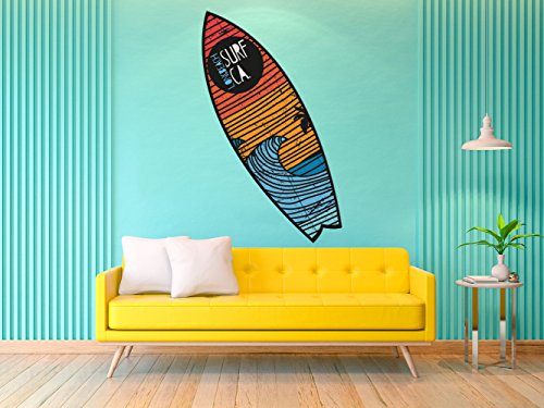 Pegasus Wandfigur Surfbrett Long Beach Surf | Wandfigur | Dekorativ | Verschiedene Maße 155 x 46 cm | Dekoration für Esszimmer, Wohnzimmer, Schlafzimmer von Oedim