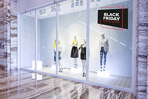 Vinyl Black Friday Vitrinen Black Friday Schwarz Weiß Rot | 100 cm lang x 80 cm hoch | Vinyl Aufkleber | Dekorieren Sie Ihr Schaufenster | Vitrine Aufkleber | Business Vinyls von Oedim