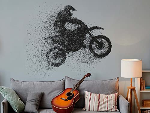 Vinyl-Wandtattoo für Motocross | Verschiedene Maße 115 x 100 cm | mehrfarbig | Dekorativer Aufkleber im eleganten Design von Oedim