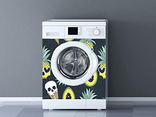 Vinyl für Waschmaschine, Totenkopf, Ananas, Eis, verschiedene Maße, 60 x 85 cm, robuster und einfacher Aufkleber, dekoratives Profi-Design von Oedim