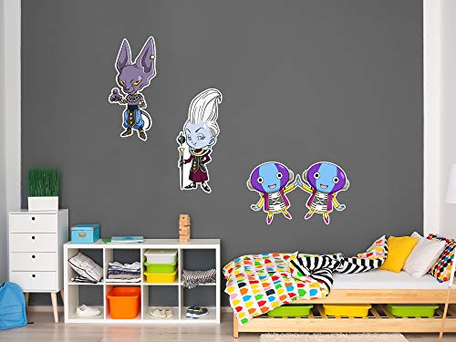 Wandaufkleber aus Vinyl, Dragon Ball Super Beerus, Zeno Sama und Whis, offizielles Produkt, 100 x 60 cm, originelle Produkte, Vinyl, Dekoration von Oedim