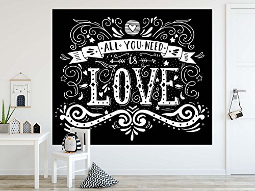 Wandaufkleber aus Vinyl für die Wand All You Need is Love, verschiedene Maße, dekoratives Design 111 x 130 cm von Oedim