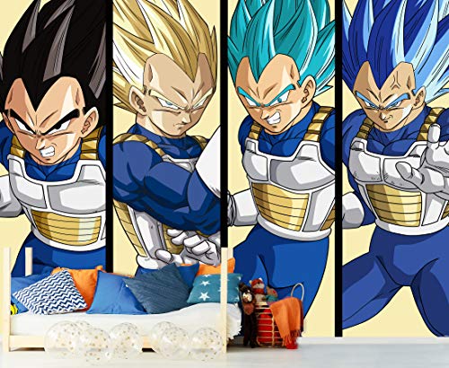 Wandbild, Vinyl und Tapete, Dragon Ball Super Formas Vegeta, offizielles Produkt, verschiedene Maße, Wandbild, Originalprodukt, Heimdekoration, DBS 200x150cm von Oedim