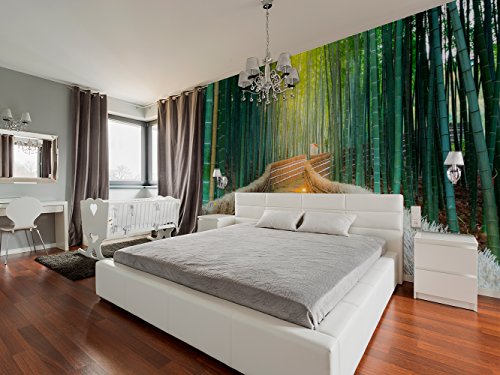 Vinyl-Fototapete Zen Wald Bambus | Fototapete | Wandbild | Dekorative Fototapete | Vinyl | verschiedene Größen 200 x 150 cm | Dekoration für Esszimmer, Wohnzimmer | elegantes Design von Oedim