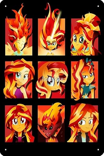 Forms of Sunset Shimmer Kunstdruck 20,3 x 30,5 cm, lustiges Metall-Blechschild, Spielzimmer, Männerhöhle, Wanddekoration von Oedrtqi