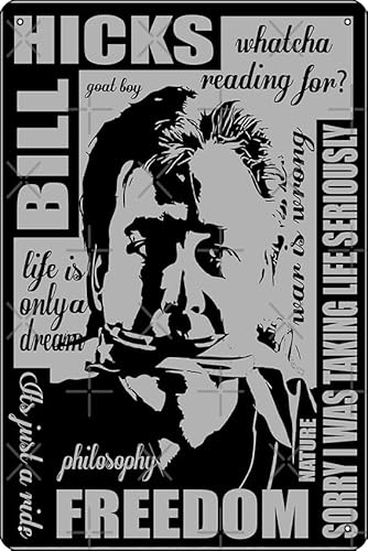 Oedrtqi Bill Hicks Kunstdruck, lustiges Metall-Blechschild für Zuhause, Küche, Bar, Zimmer, Garage, Dekoration, 20,3 x 30,5 cm von Oedrtqi