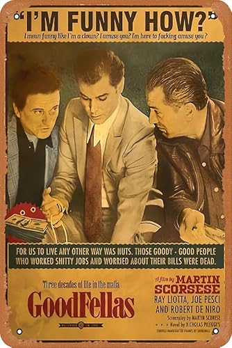 Oedrtqi Goodfellas Poster Poster Metall Blechschilder Home Bar Man Cave Vintage Wanddekoration Lustige Geschenke 30,5 x 20,3 cm von Oedrtqi