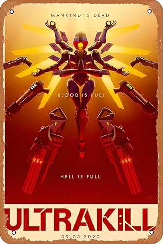 Oedrtqi ULTRAKILL Poster Poster Metall Blechschilder Home Bar Man Cave Vintage Wanddekoration Lustige Geschenke 30,5 x 20,3 cm von Oedrtqi