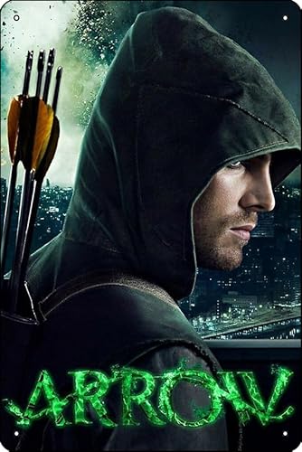 Oliver Queen The 'Green Arrow' Poster Metall-Blechschild Schild Man Cave Wand 20,3 x 30,5 cm Wandkunst Dekoration von Oedrtqi