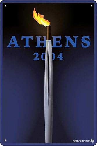 Poster Athens 2004, 20,3 x 30,5 cm, lustiges Metall-Blechschild, Spielzimmer, Männerhöhle, Wanddekoration Poster Athens 2004, 20,3 x 30,5 cm, lustiges Metall-Blechschild, Spielzimmer, Männerhöhle, Wanddekoration von Oedrtqi