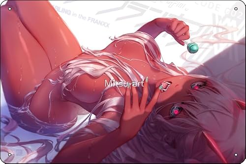 Zerotwo Dämon | Darling in the Franxx Poster, 20,3 x 30,5 cm, lustiges Metall-Blechschild, Spielzimmer, Männerhöhle, Wanddekoration von Oedrtqi