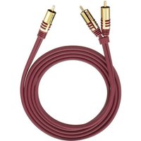 Oehlbach 20561 Cinch Audio Y-Kabel [2x Cinch-Stecker - 1x Cinch-Stecker] 1.00m Rot vergoldete Steckk von Oehlbach