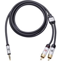Cinch / Klinke Audio Anschlusskabel [2x Cinch-Stecker - 1x Klinkenstecker 3.5 mm] 1.50 m Schwarz ver von Oehlbach