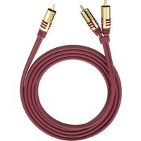 Oehlbach 20565 Cinch Audio Y-Kabel [2x Cinch-Stecker - 1x Cinch-Stecker] 5.00m Rot vergoldete Steckk von Oehlbach