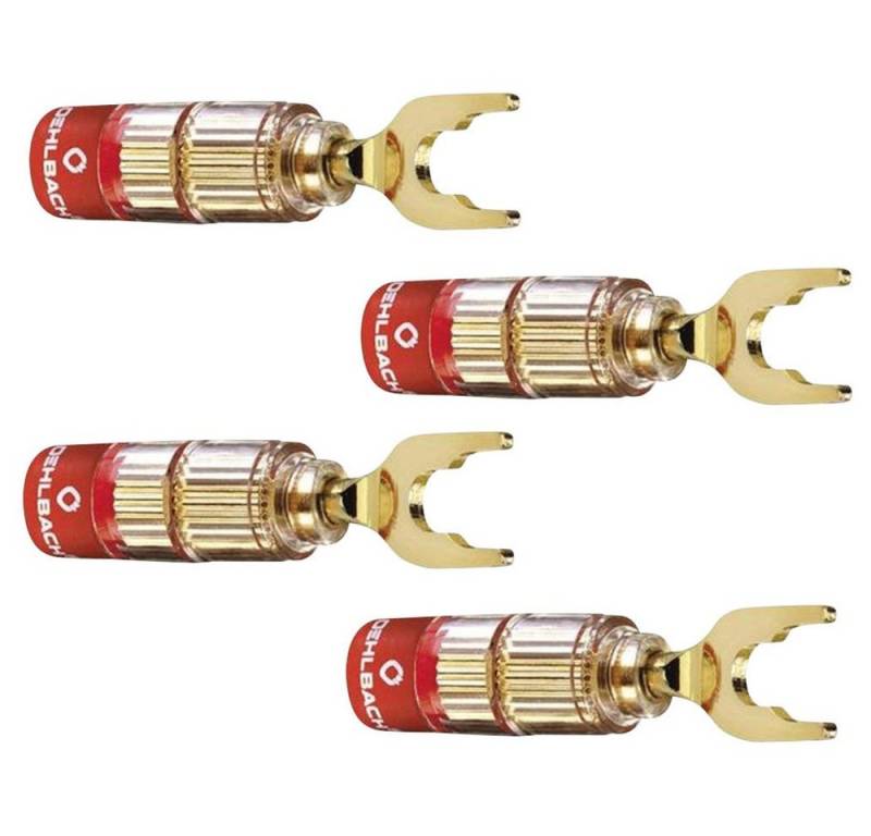 Oehlbach Kabelverbinder-Sortiment Oehlbach 3023 Lautsprecher-Steckverbinder Stecker, gerade Gold 4 St., 3023 von Oehlbach