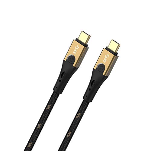 Oehlbach Primus USB-Kabel Typ C zu Typ C - State of The Art - Super Speed 10 Gbit/s 40W Fast Charge Schnellladung hochflexibel HPOCC 3 Fach Schirmung 4K 60Hz - Farbe Schwarz/Gold - 1 Meter von OEHLBACH