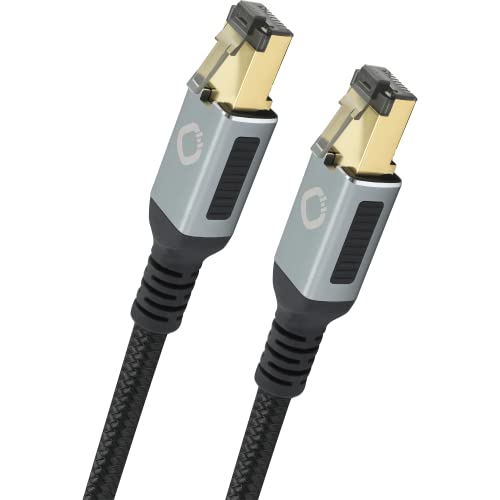 Oehlbach Stream Primus - State of The Art - High End CAT 8.1 Streaming Netzwerkkabel 40 Gbits RJ45 3-Fach Schirmung Gewebemantel Twisted Pair - SPOFC Kupfer - 10m von OEHLBACH