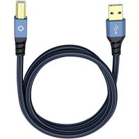 Oehlbach USB-Kabel USB 2.0 USB-A Stecker, USB-B Stecker 0.50m Blau vergoldete Steckkontakte 9340 von Oehlbach