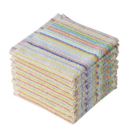 Oeleky Küchen-Geschirrtücher zum Abwaschen von Geschirr, Ultra saugfähige Geschirrläppchen, Baumwoll-Reinigungstücher, 8 Stück, 30,5 x 30,5 cm (Multi-1, 30,5 x 30,5 cm) von Oeleky